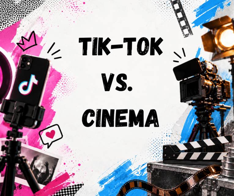 Auf dem Bild steht Tik-Tok vs. Cinema