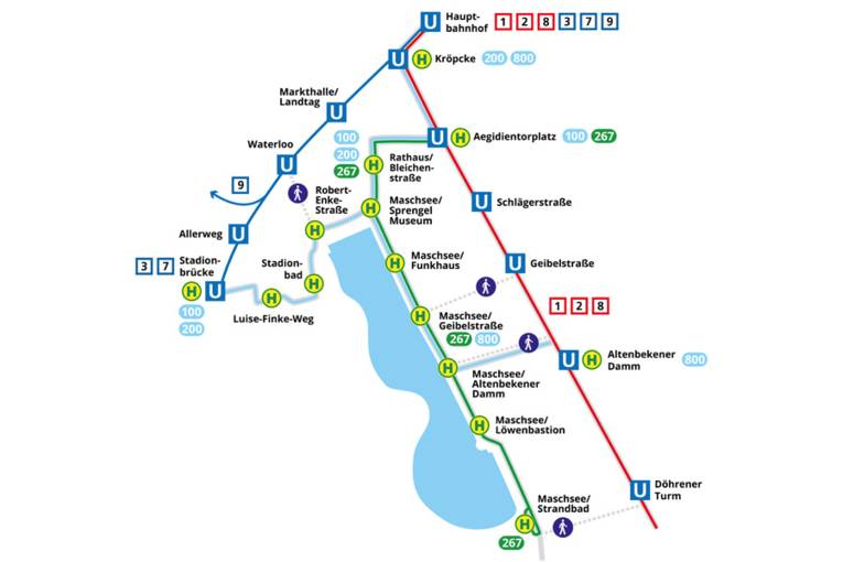 Karte ÜSTRA / ÖPNV