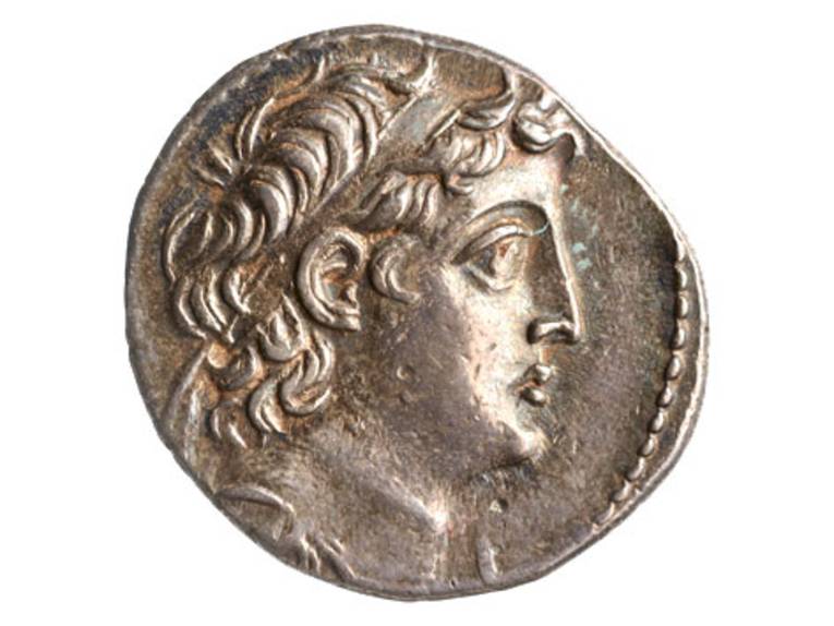 Tetradrachme aus Tyros (Syrien), hellenistisch, 128 v. Chr.