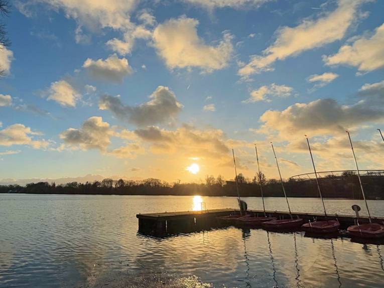 Maschsee Winter Abenddämmerung