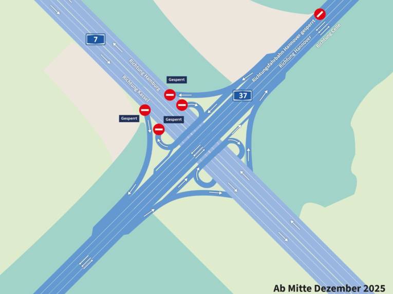 Die Grafik zeigt die Verkehrsführung ab Mitte Dezember 2025