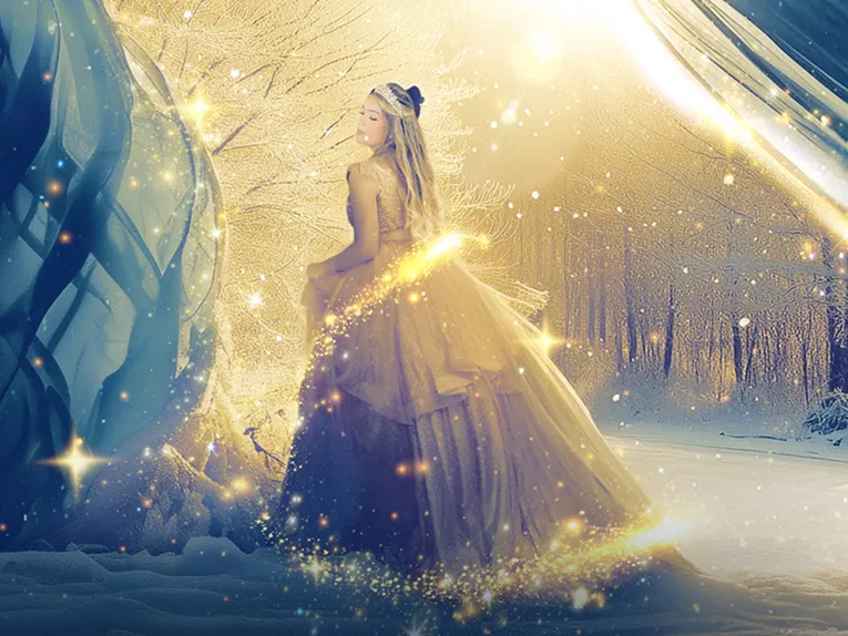 Eine gezeichnete Prinzessin im Ballkleid