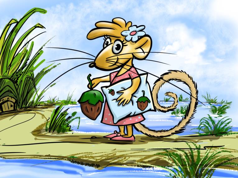 Zeichnung einer Haselmaus