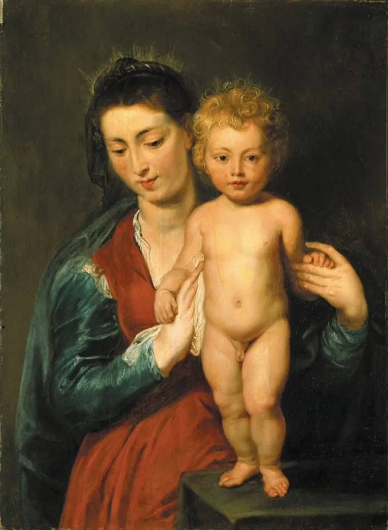 Das Bild zeigt das Gem&auml;lde des Malers Peter Paul Rubens und tr&auml;gt den Namen "Madonna mit stehendem Kind"