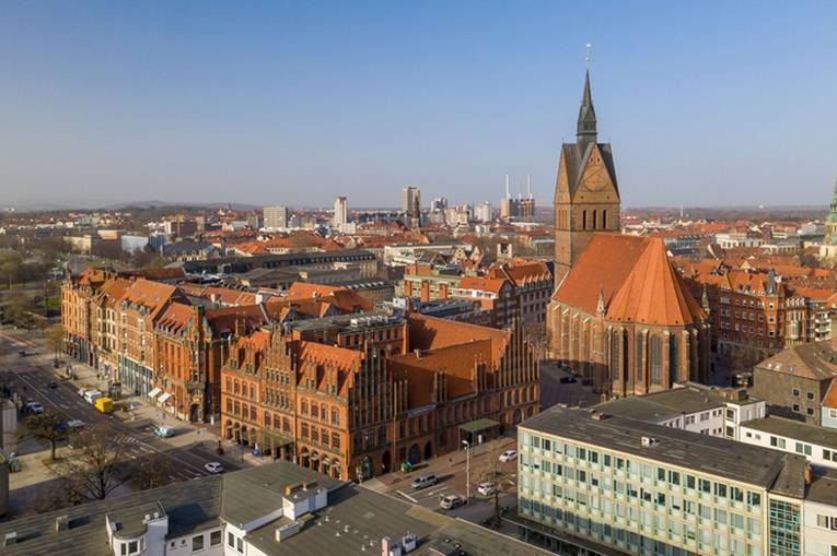 Luftaufnahme Altstadt und Marktkirche 2021, Digitalfoto Ulrich Pucknat, Februar 2021