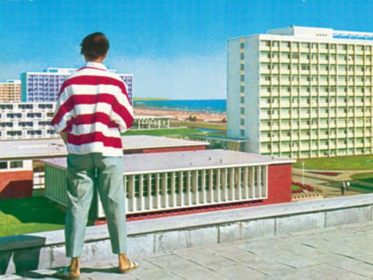 Ein Urlaubsmotiv einer alten Postkarte aus Rumänien