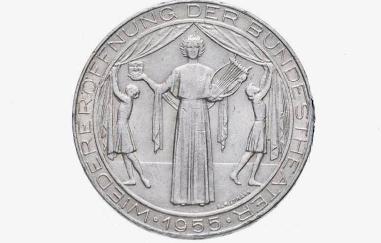 25 Schilling, Österreich, 1955, auf die Wiedereröffnung der Bundestheater