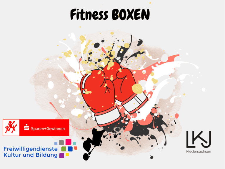 Boxhandschuhe Farbklecksen im Hintergrund