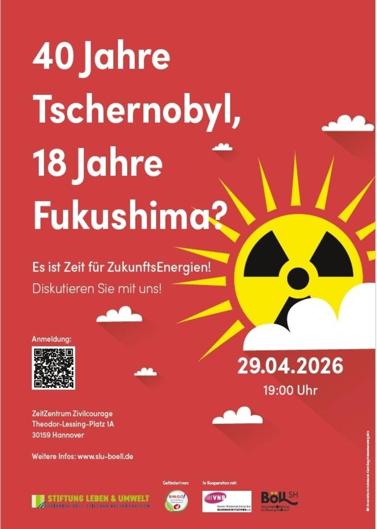 Plakat 40 Jahre Tschernobyl, 18 Jahre Fukushima?