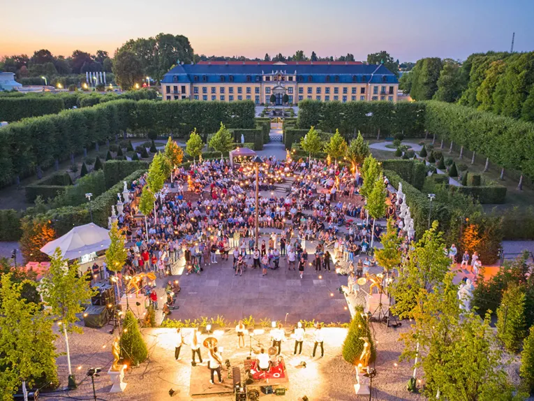 Das Gartentheater aus der Vogelperspektive
