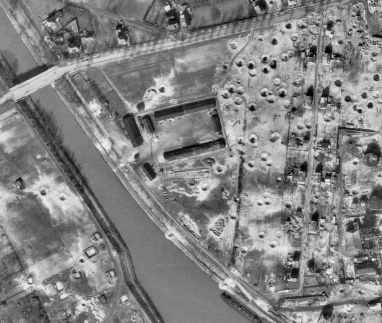 Gel&auml;nde des KZ Misburg mit Umgebung am 3. M&auml;rz 1945