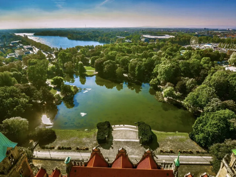 Maschteich und Maschsee von oben