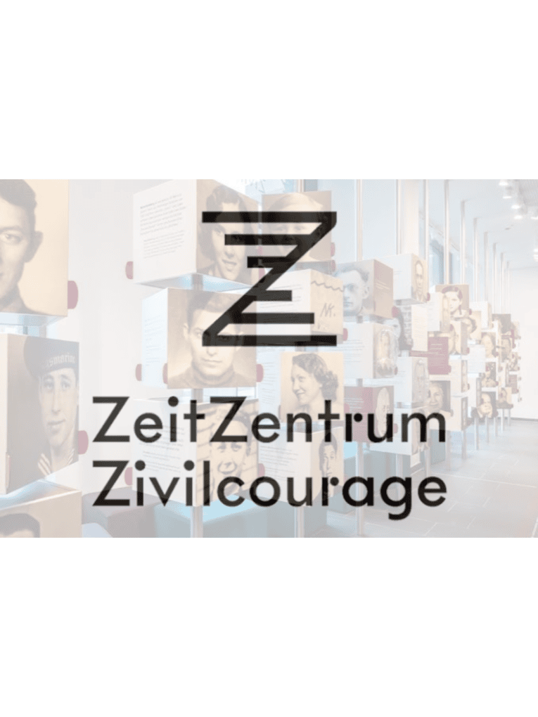 Auf dem Bild ist das ZeitZentrum Zivilcourage Logo zu sehen.