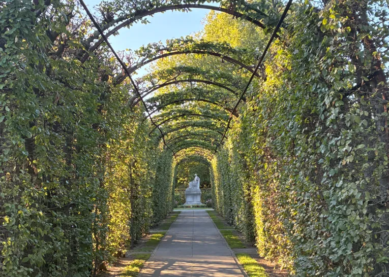 Blick auf einen Friedhof.
