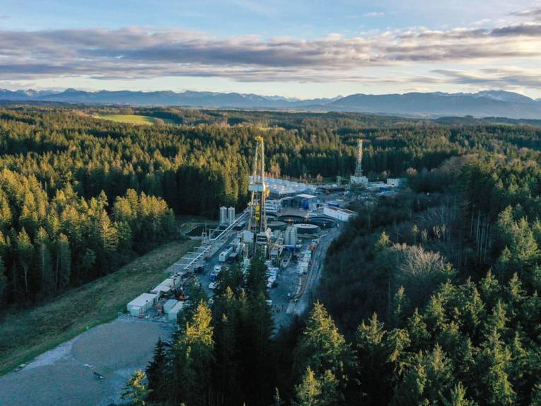 Eavor-Bohrplatzes in Geretsried in Bayern