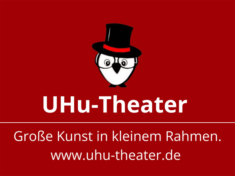 Das Logo des UHu-Theaters - eine Eule mit Zylinde