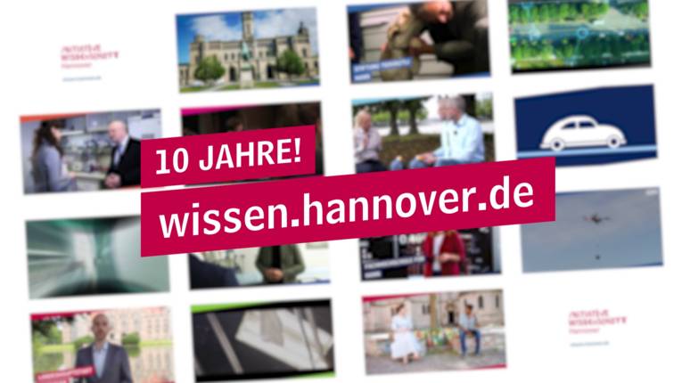 Collage mit dem Schriftzug "10 JAHRE! wissen.hannover.de"