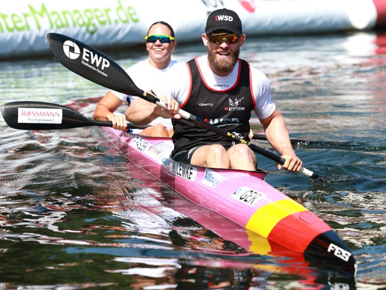 Kanu-Parallelsprint im K2-Mixed auf dem Maschsee.