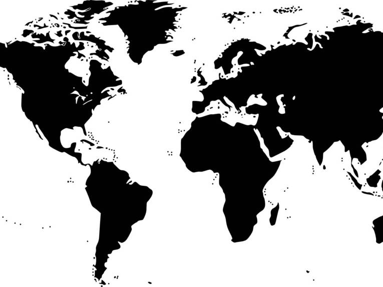 Grafik einer Weltkarte.
