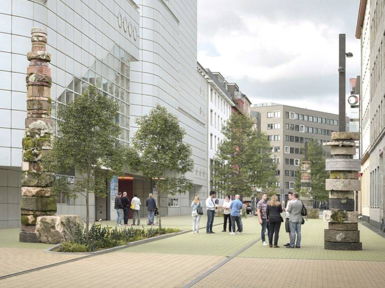 Visualisierung des Siegerentwurfs für die künstlerische Gestaltung der Prinzenstraße.