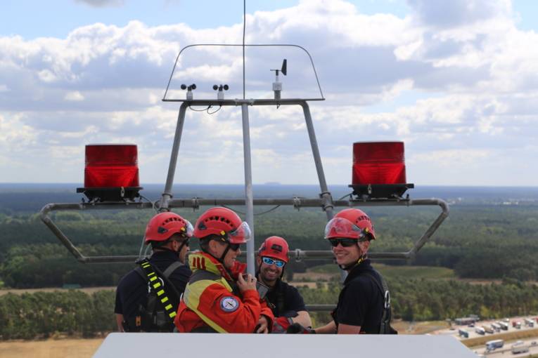 Die Höhenretter der Feuerwehr Hannover beim Training.