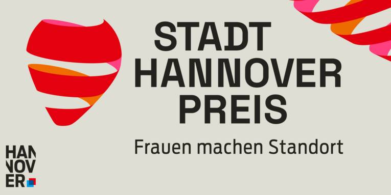 Eine Wort-Bild-Marke. Darauf steht "Stadt Hannover Preis Frauen machen Standort".