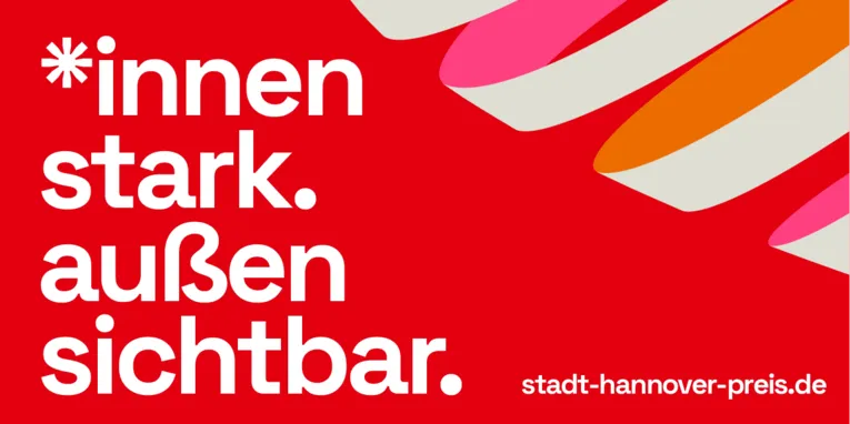 Eine Wort-Bild-Marke. Darauf steht "Stadt Hannover Preis Frauen machen Standort".
