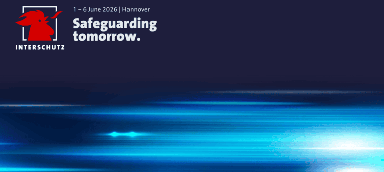 Interschutzlogo mit Blaulicht