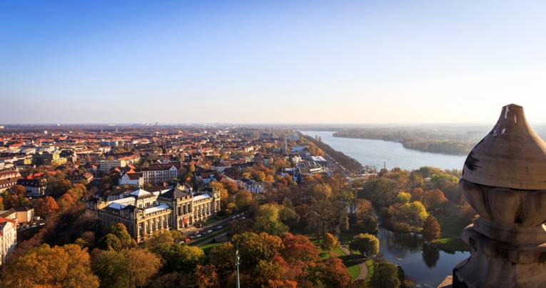 Herbstlicher Ausblick von der Rathauskuppel