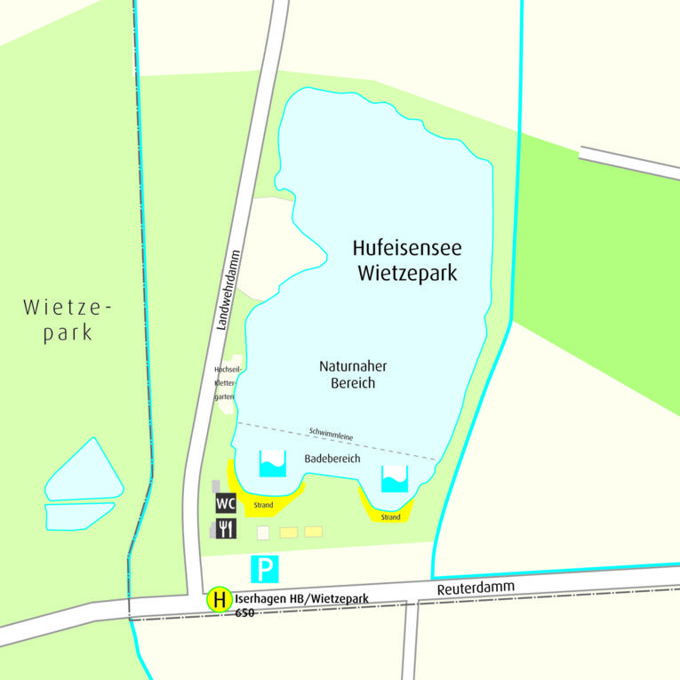 Anfahrtskizze Hufeisensee, Wietzepark