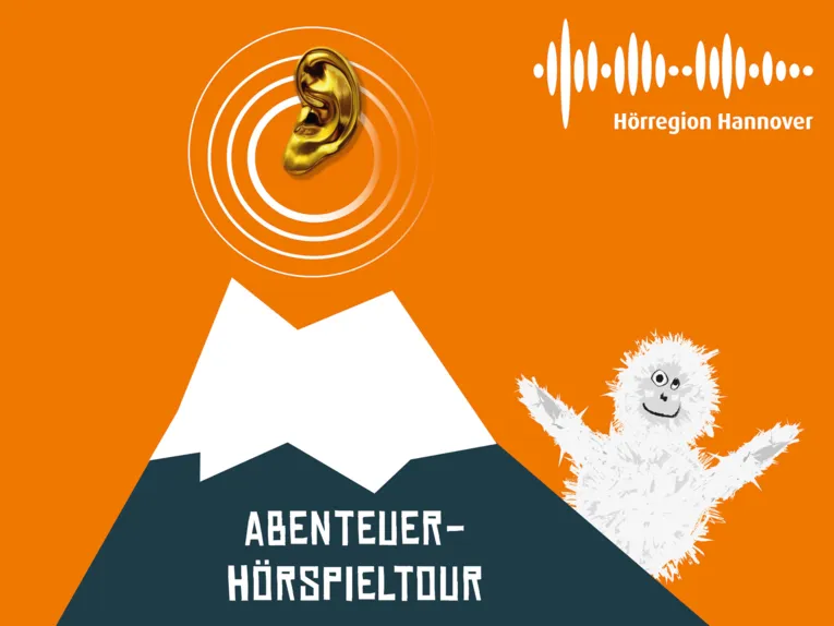 Plakatmotiv mit Zeichnungen: Ohr, Berg, Yeti