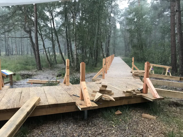 Holzsteg, S&auml;gesp&auml;nne, Holzabschnitte