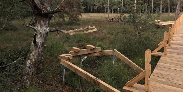 Erdanker, Balken, Teile eines Holzstegs