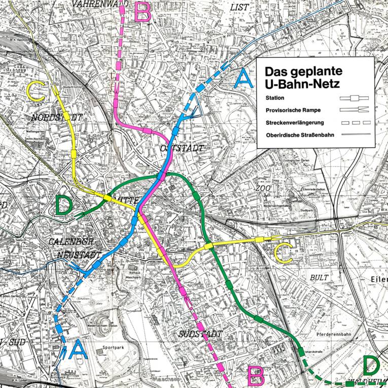Der Plan des U-Bahn-Netzes aus dem Jahr 1967