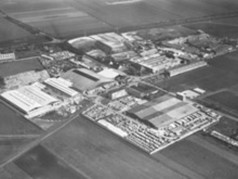 Historisches Luftbild des Fulgurit-Geländes