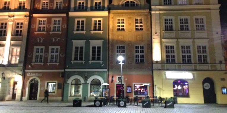 Historische Gebäude in der polnischen Stadt Poznań.