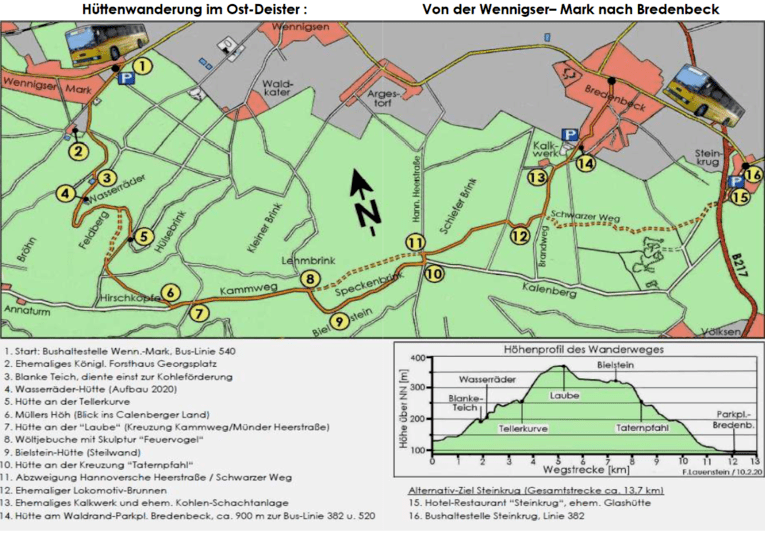 Karte Hüttenwanderung im Deister