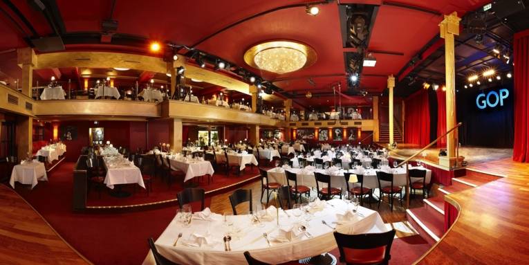 Eingedeckter Saal im GOP Varieté Theater