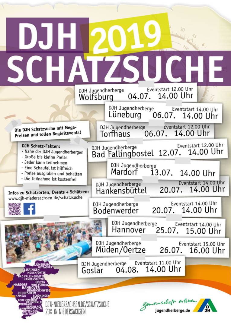 Flyer der DJH Jugendherberge Hannover Schatzsuche