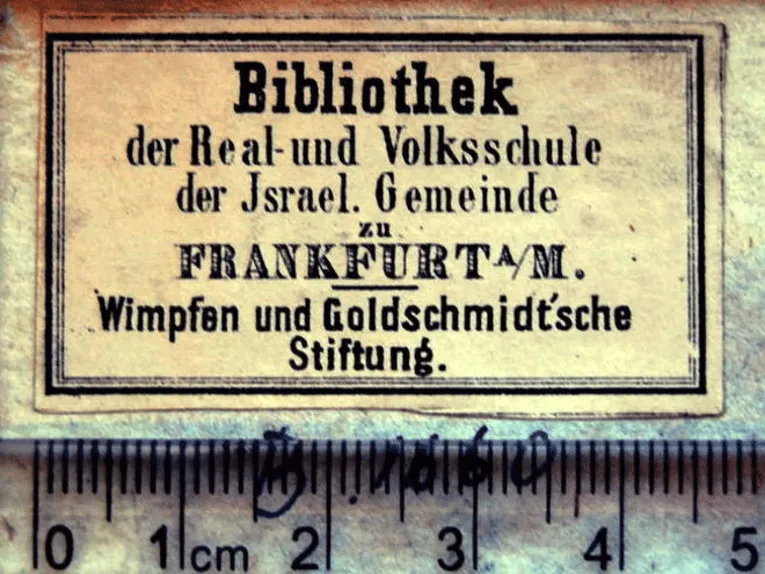 Etikett Bibliothek Real- und Volksschule Israelitische Gemeinde