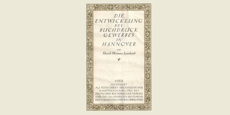 Leonhardt: Die Entwicklung des Buchdruck-Gewerbes in Hannover