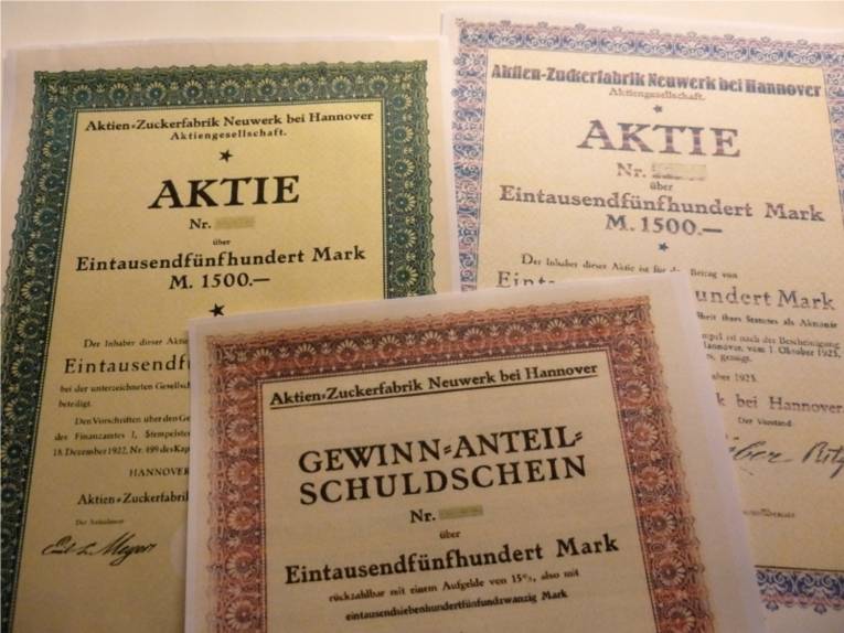 Aktien Zuckerfabrik Neuwerk bei Hannover Aktiengesellschaft.