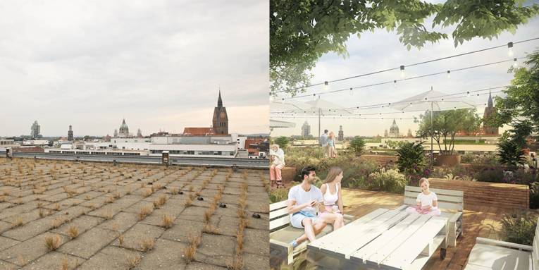 Karstadt Dach vorher nachher