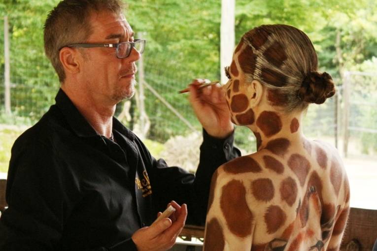 Künstler, Bodypainting, Giraffe