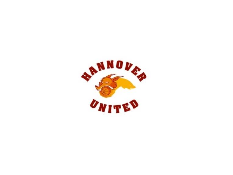 Logo mit Fuchs und Ball in der Mitte, ober- und unterhalb die Schriftzüge Hannover United