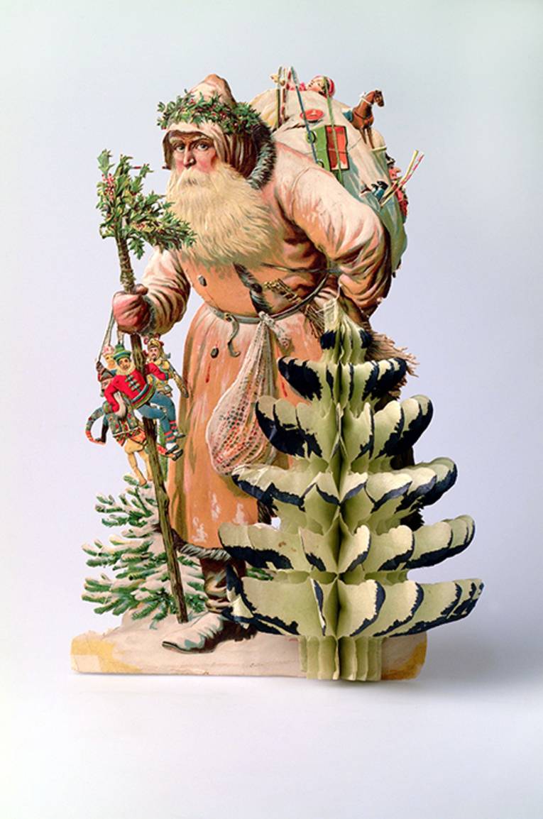 Weihnachtsmann als Pappfigur 