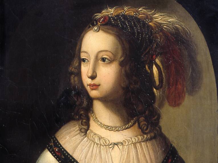 Sophie von der Pfalz, ( 1630-1714). Mädchenbildnis. Später Kurfürstin von Hannover. 

