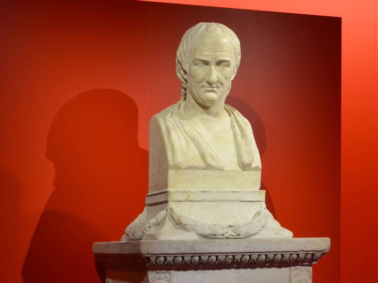 Die Leibniz-Büste im Ostflügel des Museum Schloss Herrenhausen