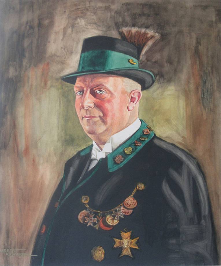 Aquarell von August Schrader (1883-1954), Gründer des einstigen Teppichhauses "Germania"