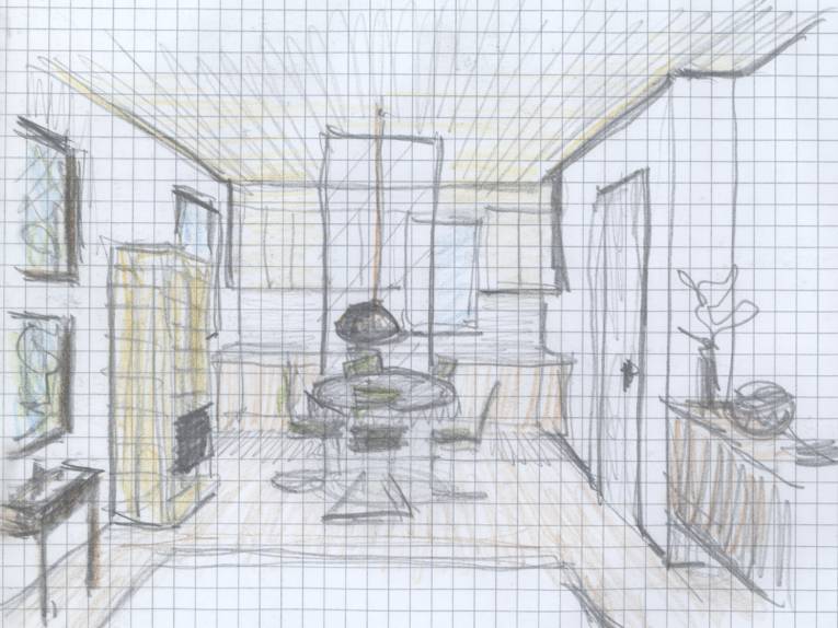 Raumskizze von Günter Schmidt